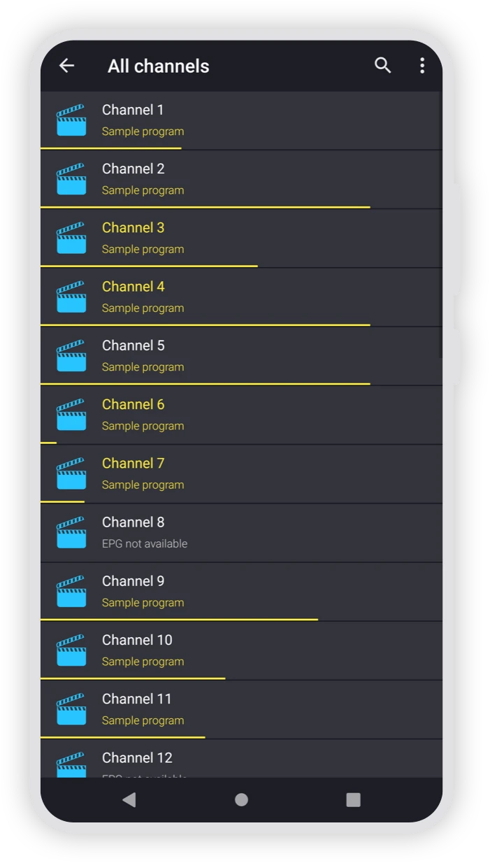 Televizo – kanallista med programinformation och saknad EPG
